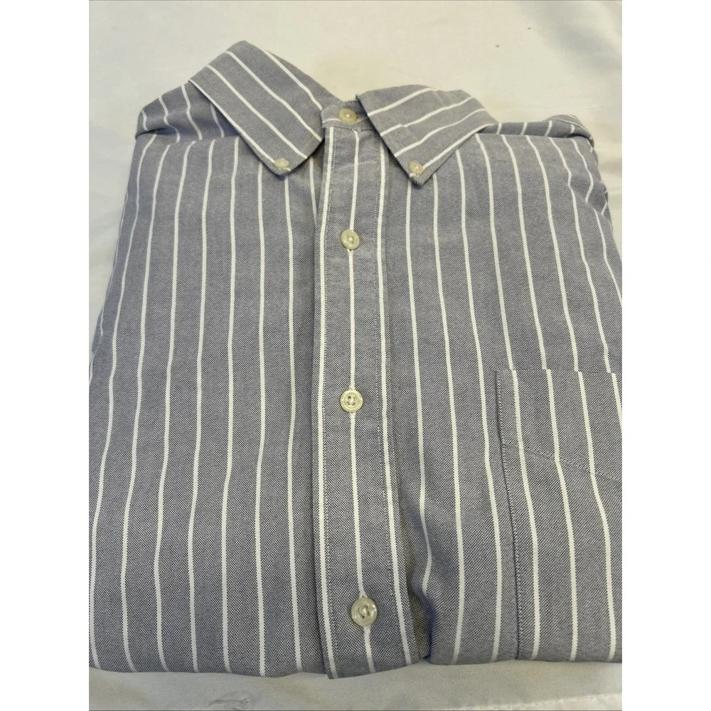 Polo Ralph Lauren Slim Fit Button Down Shirt Long‎ Sleeve Gray Striped Men's XXL
